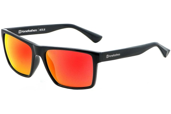 Sonnenbrille Horsefeathers Merlin AM044B Polarized Quadratisch Schwarz