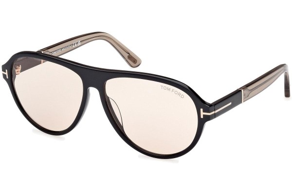 Sonnenbrille Tom Ford Quincy FT1080 01E Pilot Schwarz