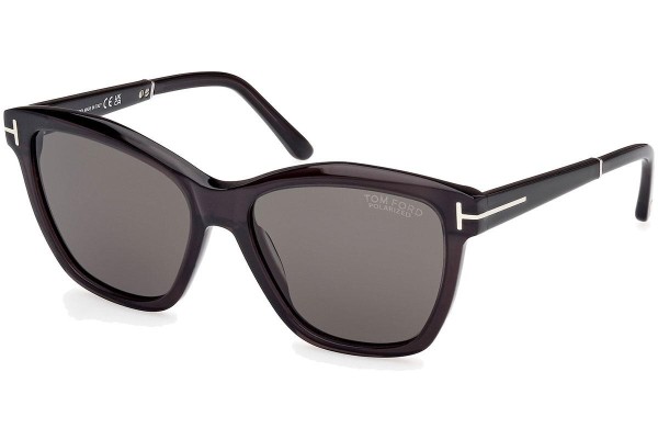 Sonnenbrille Tom Ford Lucia FT1087 05D Polarized Quadratisch Schwarz