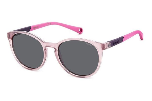 Sunglasses Polaroid Junior PLD8059/S 35J/M9 Polarized Rund Rosa