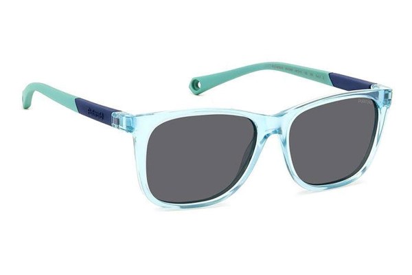 Sonnenbrille Polaroid Junior PLD8058/S MVU/M9 Polarized Rechteck Blau