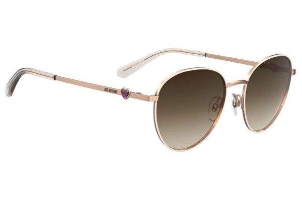 Sunglasses Love Moschino MOL074/S PY3/HA Rund Gold