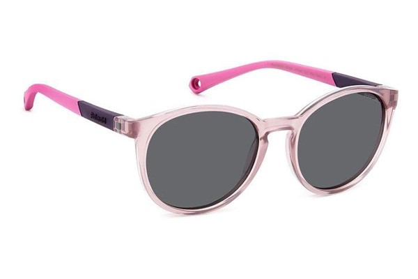 Sunglasses Polaroid Junior PLD8059/S 35J/M9 Polarized Rund Rosa