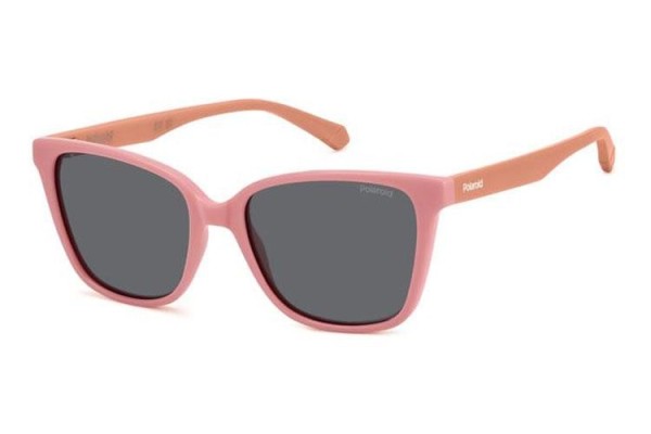 Sunglasses Polaroid Junior PLD8062/S 35J/M9 Polarized Cat Eye Rosa