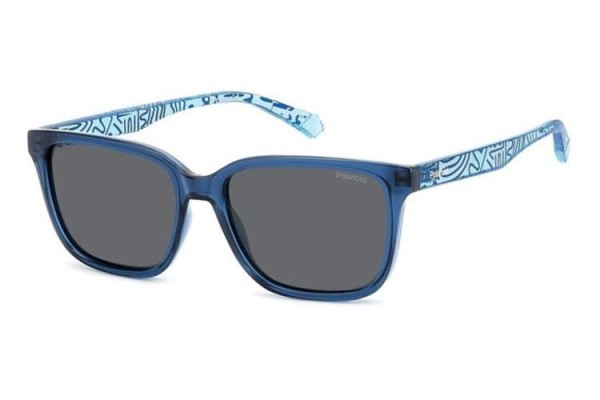 Sonnenbrille Polaroid Junior PLD8063/S ZX9/M9 Polarized Rechteck Blau