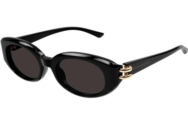 Sonnenbrille Alexander McQueen AM0469S 001 Oval Schwarz