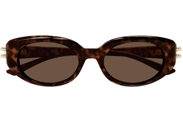 Sonnenbrille Alexander McQueen AM0469S 002 Oval Havanna