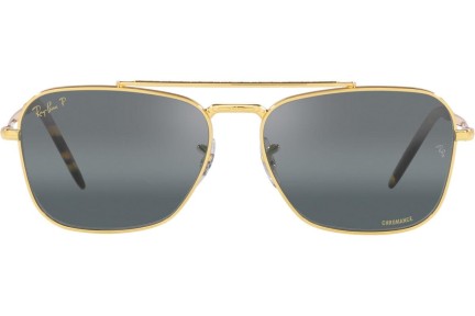 Sunglasses Ray-Ban New Caravan Chromance Collection RB3636 9196G6 Polarized Quadratisch Gold