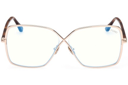 Glasses Tom Ford FT5841-B 028 Cat Eye Gold