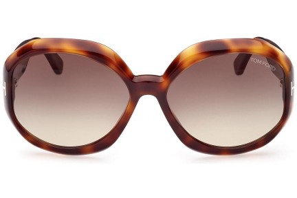 Sunglasses Tom Ford FT1011 52B Rund Havanna