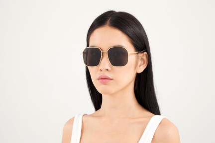 Sunglasses Bottega Veneta BV1108SA 001 Quadratisch Gold