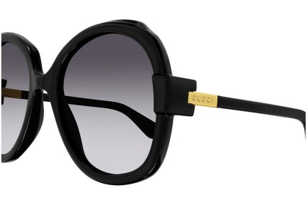 Sonnenbrille Gucci GG1432S 001 Rund Schwarz