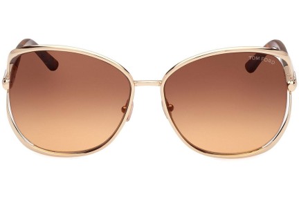 Sonnenbrille Tom Ford Marta FT1091 28F Rund Gold