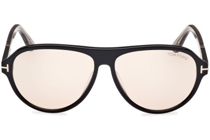 Sonnenbrille Tom Ford Quincy FT1080 01E Pilot Schwarz