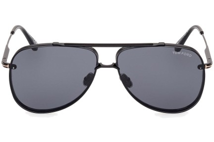 Sonnenbrille Tom Ford Leon FT1071 01A Pilot Schwarz