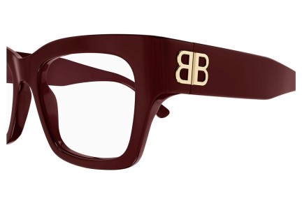 Glasses Balenciaga BB0325O 009 Quadratisch Rot