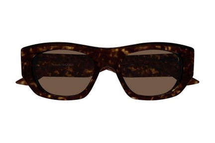 Sonnenbrille Alexander McQueen AM0450S 002 Rechteck Havanna