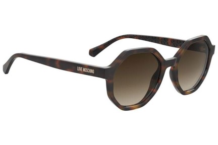 Sonnenbrille Love Moschino MOL076/S 05L/HA Rechteck Havanna