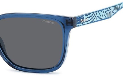 Sonnenbrille Polaroid Junior PLD8063/S ZX9/M9 Polarized Rechteck Blau