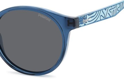 Sonnenbrille Polaroid Junior PLD8061/S ZX9/M9 Polarized Rund Blau