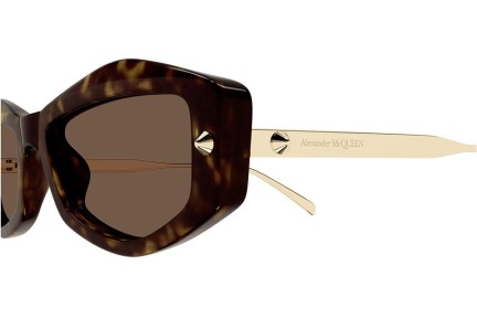 Sonnenbrille Alexander McQueen AM0482S 002 Rechteck Havanna