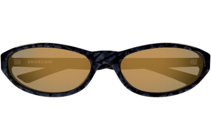 Sonnenbrille Balenciaga BB0007S 010 Oval Schwarz