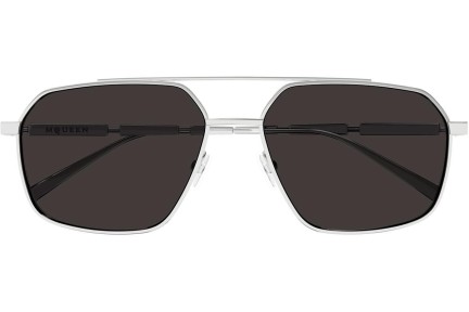 Sonnenbrille Alexander McQueen AM0477S 001 Pilot Silber