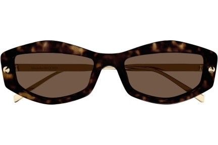 Sonnenbrille Alexander McQueen AM0482S 002 Rechteck Havanna