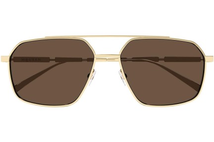 Sonnenbrille Alexander McQueen AM0477S 002 Pilot Gold