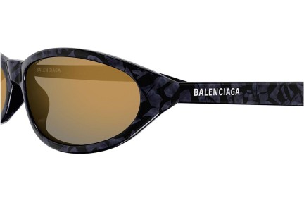 Sonnenbrille Balenciaga BB0007S 010 Oval Schwarz