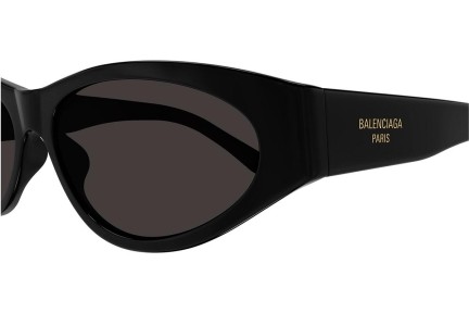 Sonnenbrille Balenciaga BB0367S 001 Oval Schwarz