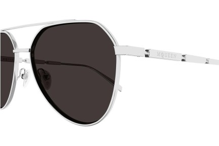 Sonnenbrille Alexander McQueen AM0478S 001 Pilot Silber