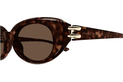 Sonnenbrille Alexander McQueen AM0469S 002 Oval Havanna