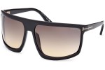 Sonnenbrille Tom Ford Clint 2 FT1066 01B Flat Top Schwarz