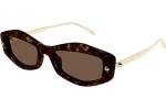 Sonnenbrille Alexander McQueen AM0482S 002 Rechteck Havanna